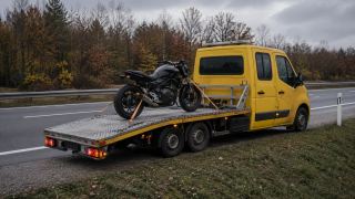 Motocykl przygotowany do transportu – Leszno